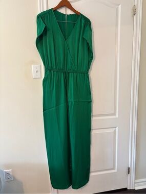 Caroll Emerald Green V-Neck Jumpsuit